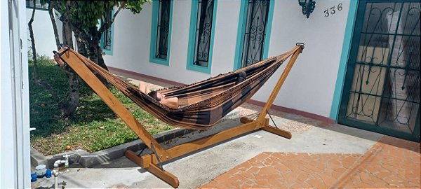 Base Suporte de Madeira para Rede de Tecido (regulável)