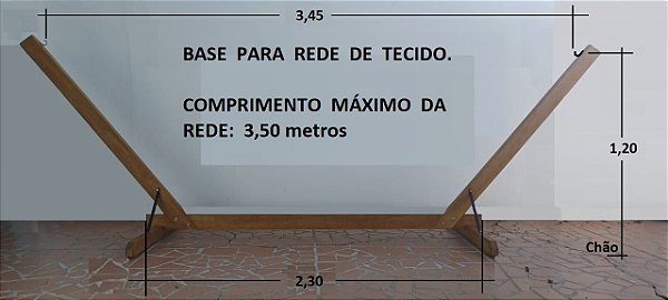 Base Suporte de Madeira para Rede de Tecido | 345 cm de ganho a gancho