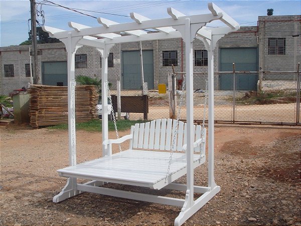 Banco Balanço de Madeira - Pérgola Futon - Merco Comercial