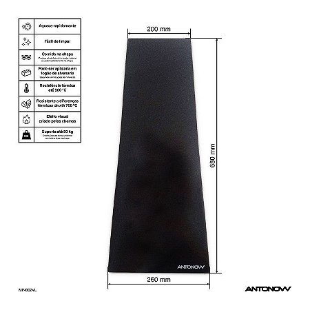 Chapa Vitrocerâm 68x20x26cm Suporta Até 80kg E 900ºc Antonow