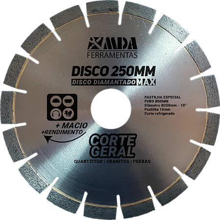 Disco Diamantado 250mm para Granito e Pedras Naturais