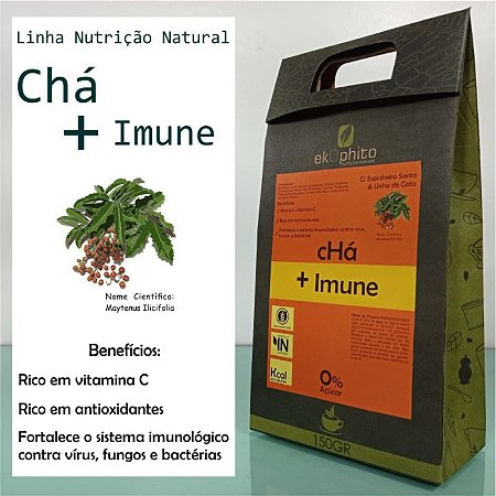 CHÁ + IMUNE IN NATURA - Sem Açúcar / Sem Glúten / Desidratado - 150G - Cód: 1022