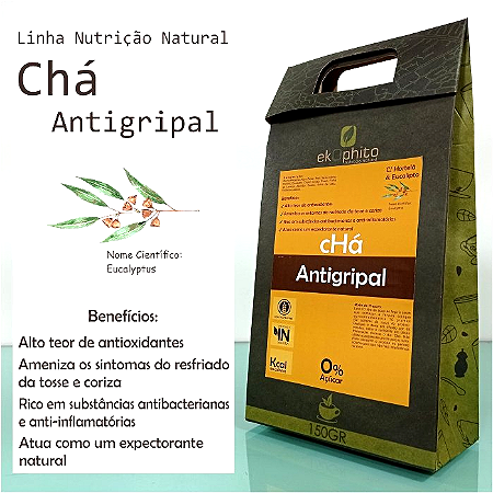 CHÁ ANTIGRIPAL IN NATURA - Ameniza os Sintomas do Resfriado, Tosse e Coriza / Expectorante Natural / Sem Açúcar / Sem Glúten / Desidratado - 150G - CÓD: 1017