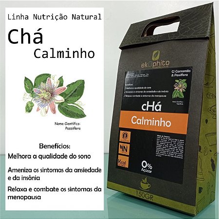 CHÁ CALMINHO IN NATURA - Sem Açúcar / Sem Glúten / Desidratado - 150G - Cód: 1019