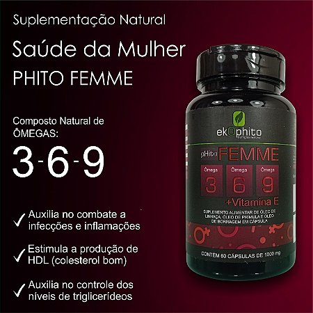 ENCAPSULADO SAÚDE DA MULHER  Ômegas 3 / 6 / 9 + Vitamina E - 60 Cápsulas - Cód: 1014
