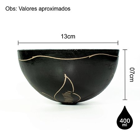 CUIA (TACACÁ) REGIONAL ARTESANAL - Produzido Por Comunidades Ribeirinhas / Decorada a Mão - Tam M (13X07cm) - CÓD:1050