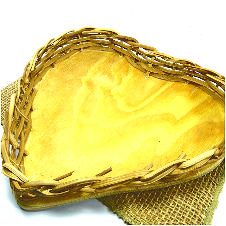 CESTA ARTESANAL CIPÓ-TITICA CORAÇÃO - Plantio Sustentável / Palha Natural / Feito a Mão / Biodegradável - Tam G - CÓD: 2163