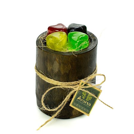 KIT P/ PRESENTE BAMBU MINI - 08 Mini Sabonetes Safra Amazônica 20G / 01 Copinho Porta Clips Bambu - UND - CÓD: 2729