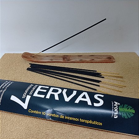 CARTELA INCENSO 07 ERVAS PROTEÇÃO E HARMONIZAÇÃO ENERGÉTICA - ( Alecrim, Arruda, CNP, ESJ, Erva Pimenteira, Guiné, Manjericão) / Resinas / Óleos Vegetais - 10 UND - CÓD: 1010