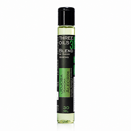 BLEND 3 ÓLEOS VEGETAIS TRATAMENTO CAPILAR ANTIQUEDA E CRESCIMENTO - Óleo de Jojoba / Mamona / Alecrim - 30ml - CÓD: 2124