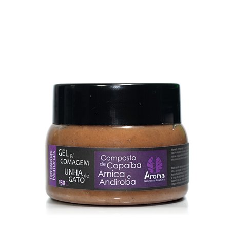 GEL PARA MASSAGEM UNHA DE GATO - C/ Extrato de Arnica / Extrato de Unha de Gato / Óleo Vegetal de Copaíba / P/ Dores Articulares e Reumáticas - 150G Cód: 0721