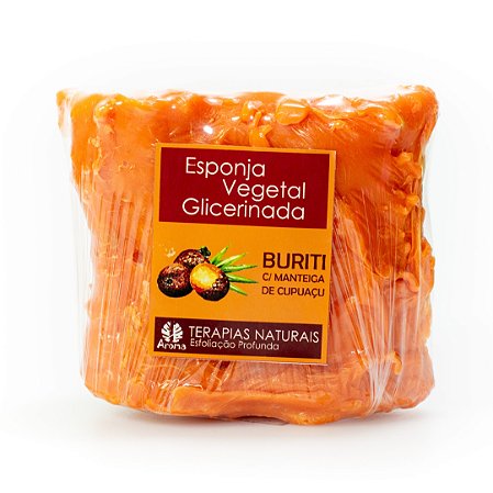 BUCHA (ESPONJA) VEGETAL GLICERINADA - Esfoliação e Hidratação Profunda /  C/ Manteiga de Cupuaçu / Óleo de Andiroba - Tam G - Cód: 0708