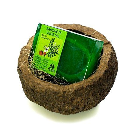 KIT P/ PRESENTE OURIÇO DE CASTANHA - 01 Sabonete Safra Amazônica 60g / 01 Ouriço de Castanha In Natura - UND - CÓD: 2076