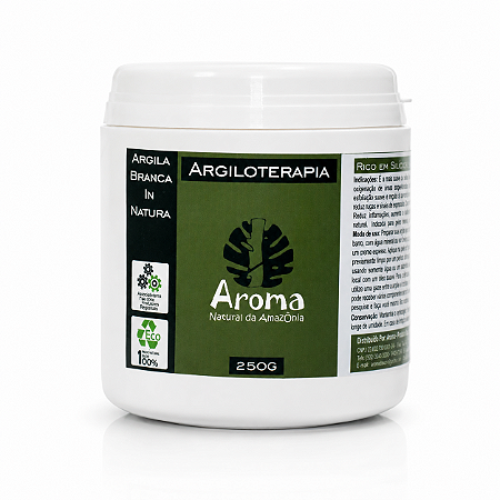ARGILA BRANCA EM PÓ PURA IN NATURA - Rico em Silício / Alumínio / Ação Clareadora / Antioleosidade / Suavizante Facial - 250G - CÓD: 0703
