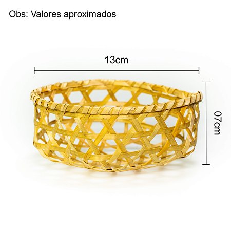 CESTA ARTESANAL PALHA VEGETAL DE ARUMÃ IN NATURA - Suporte de Cuia de Tacacá - Tam Médio (De 13 a 15cm de Diâmetro) - UND - CÓD: 3719