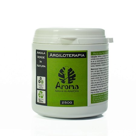 ARGILA VERDE EM PÓ IN NATURA - Pele Oleosa e C/ Acne / Cicatrizante Natural / Adstringente Orgânico - 250G - Cód: 3368