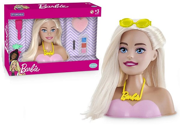 Boneca Barbie Styling Head Faces Busto Barbie Acessórios E