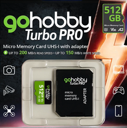 Cartão Micro SD 512GB GoHobby Turbo PRO