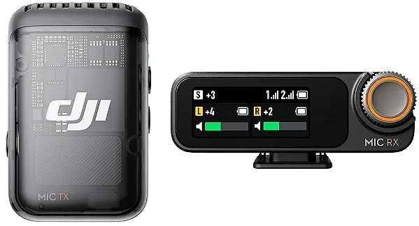 Microfone DJI Mic 3 com Transmissor e Receptor