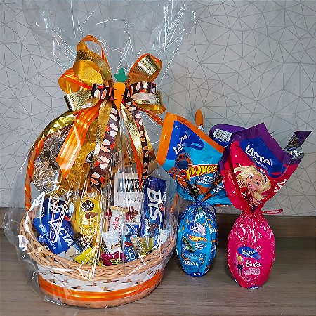 CESTA - BOA PÁSCOA MENINA (OVO LACTA BARBIE 170G)