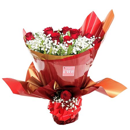 Buquê Tradicional - 12 Rosas Vermelhas