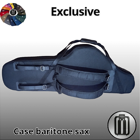 MEN23 - Estojo para sax barítono em fibra de vidro (Ibrido Sib e Lá) - FIBERGLASS