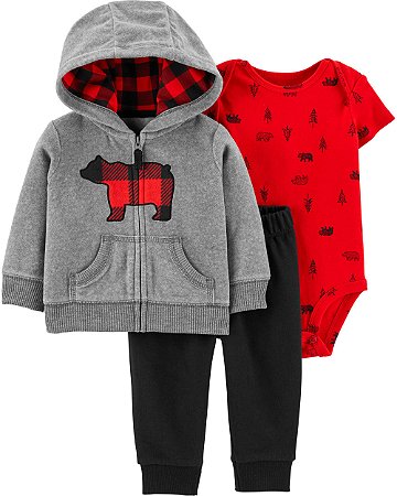 Trio com estampa do urso