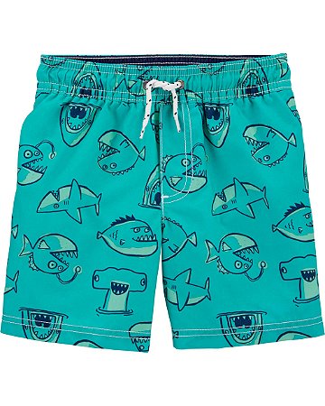 Shorts azul com tubarões Rashguard