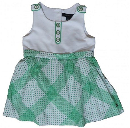 vestido branco e verde
