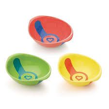 Kit com 3 tigelas White Hot com indicador de temperatura. Munchkin