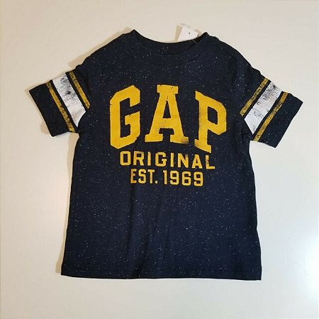 CAMISETA AZUL ESCURO COM LOGO AMARELO - GAP
