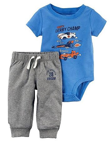 Conjunto de body azul e calça cinza da Carters - Baby Imports MS - Roupas e  Acessórios