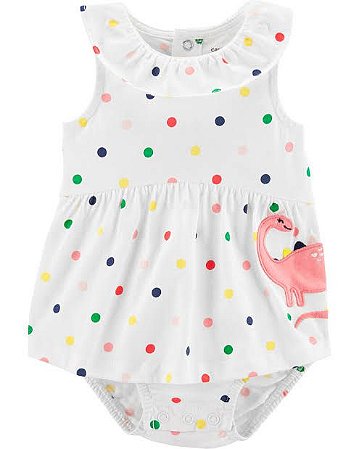 Body branco com dinossauro. Carters