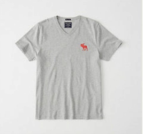 Camiseta cinza gola V. Abercrombie