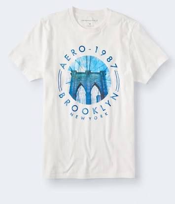 Camiseta branca - Aero Bronklyn- Aeropostale