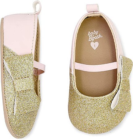 sapato com glitter dourado