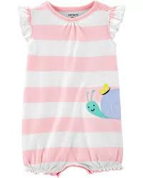 Romper listrado com caramujo. Carters