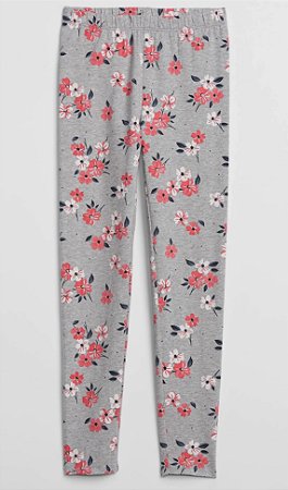 Calça legging cinza floral