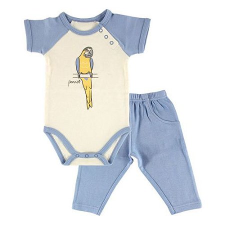 Conjunto body manga curta e calça