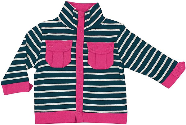 Blusa listrada com rosa