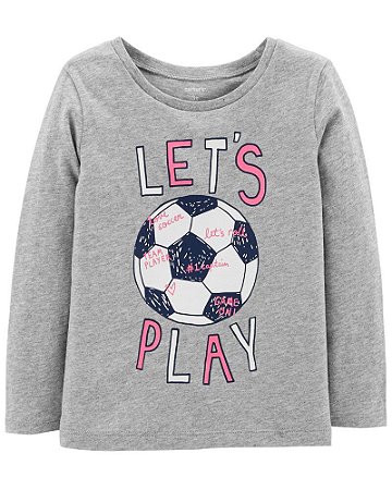 Camiseta cinza manga longa Let´s soccer play
