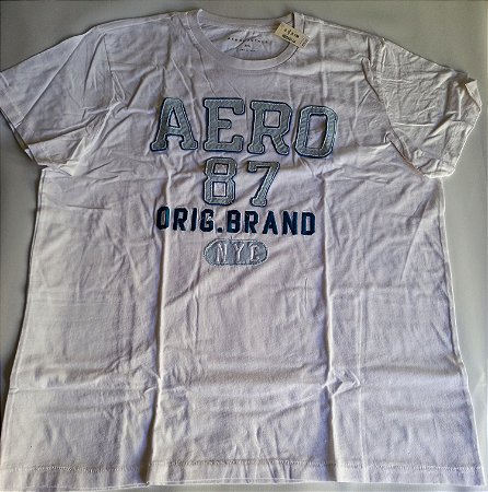 Camiseta branca com Aero 87. Aeropostale