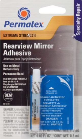 Cola Profissional para Retrovisor Interno - Permatex Rearview Mirror Adhesive 6 ml (PX81840)