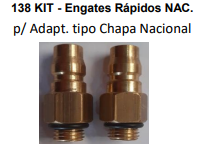 Engates Rápidos para Adaptadores tipo Chapa KIT 138 (02 Peças) - Tektino e Launch