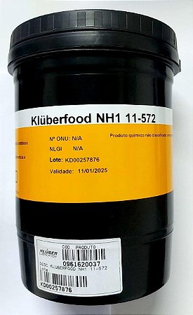 Graxa Lubrificante Sintética Klüberfood NH1 11-572 NSF 1 Kg - Uso na Indústria Alimentícia e Farmacêutica