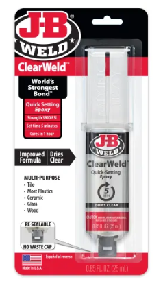 J-B WELD ClearWeld 50112 25 ml - Adesivo de Epoxi Transparente de secagem Rápida 5 minutos