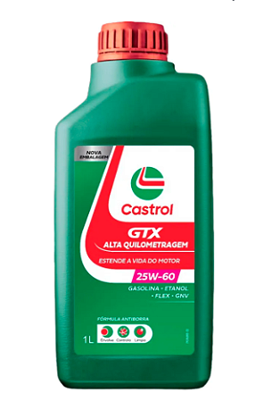Óleo de Motor Castrol GTX Alta Quilometragem ANTI-BORRA 25W60 1 L