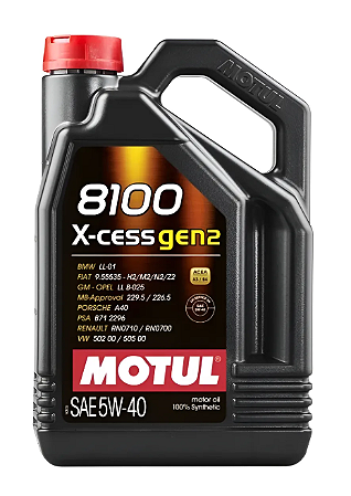 Óleo de Motor MOTUL 8100 X-Cess gen2 5W40 Galão 4 Litros BMW MB Porsche VW