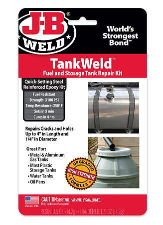 J-B WELD 2110 TankWeld Kit de Reparo para Tanque de Combustível de Metal 28,4g