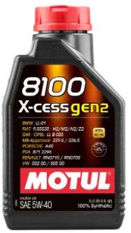 MOTUL 8100 X-cess gen2 5W40 1 lt - BMW MB GM Porsche VW FIAT